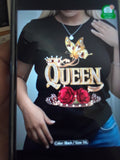 Queen tshirt in white black and pink