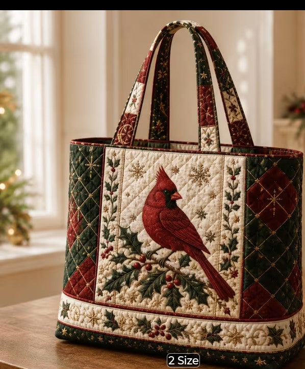 Large tote with zipper cardinal